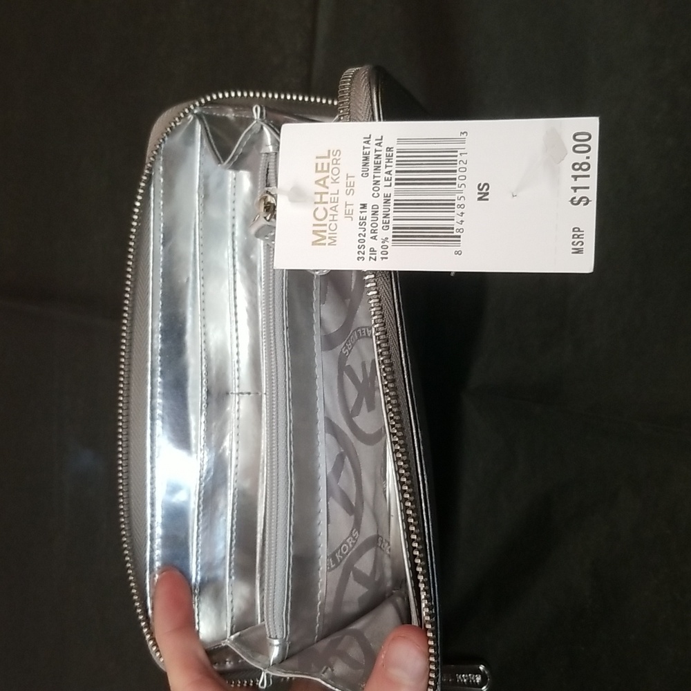 Michael Kors Metallic Silver Wallet - Picture 7 of 11